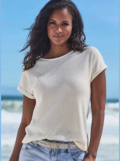 T-shirt à manches courtes en piqué ultra-douce avec coupe décontractée