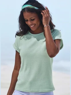 T-shirt à manches courtes en piqué ultra-doux avec revers fixe