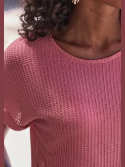 T-shirt à manches courtes en piqué ultra-doux avec revers fixe