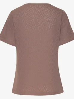 T-shirt à manches courtes en tricot fin ajouré
