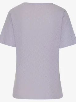 T-shirt à manches courtes en tricot fin ajouré