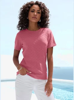 T-shirt à manches courtes en tricot fin ajouré