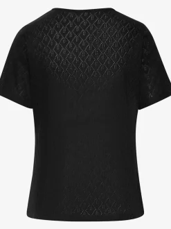 T-shirt à manches courtes en tricot fin ajouré