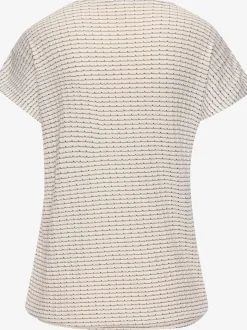 T-shirt à manches courtes en tricot structuré avec encolure ronde et élastique à la taille