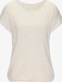 T-shirt à manches courtes en tricot structuré avec encolure ronde et élastique à la taille