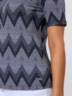 T-shirt à manches courtes en viscose avec motif zigzag