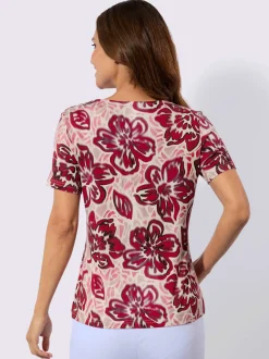 T-shirt à manches courtes en viscose avec motif floral