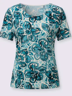 T-shirt à manches courtes en viscose avec motif floral