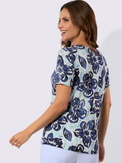 T-shirt à manches courtes en viscose avec motif floral