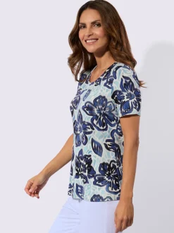 T-shirt à manches courtes en viscose avec motif floral