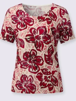 T-shirt à manches courtes en viscose avec motif floral