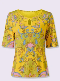T-shirt à manches courtes en viscose avec motif floral