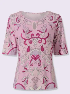 T-shirt à manches courtes en viscose avec motif floral