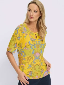 T-shirt à manches courtes en viscose avec motif floral