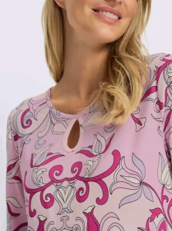 T-shirt à manches courtes en viscose avec motif floral