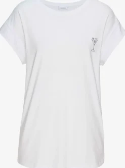 T-shirt à manches courtes et encolure ronde avec imprimé cocktail