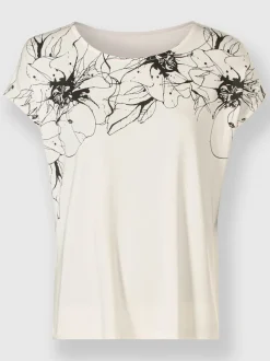 T-shirt à manches courtes floral en viscose douce extensible