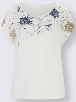T-shirt à manches courtes floral en viscose douce extensible