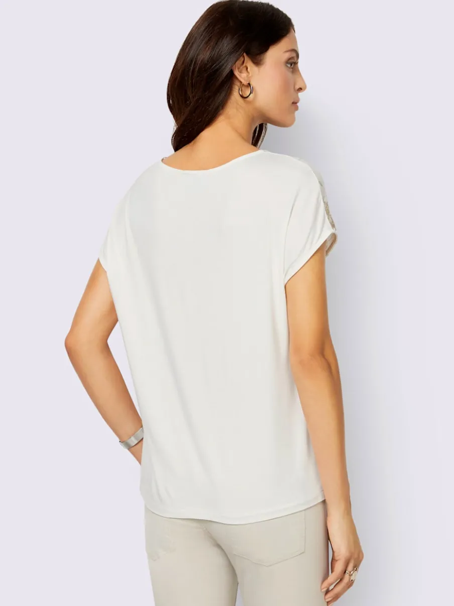 T-shirt à manches courtes floral en viscose douce extensible