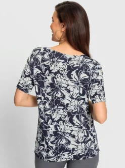 T-shirt à manches courtes à imprimé floral en viscose