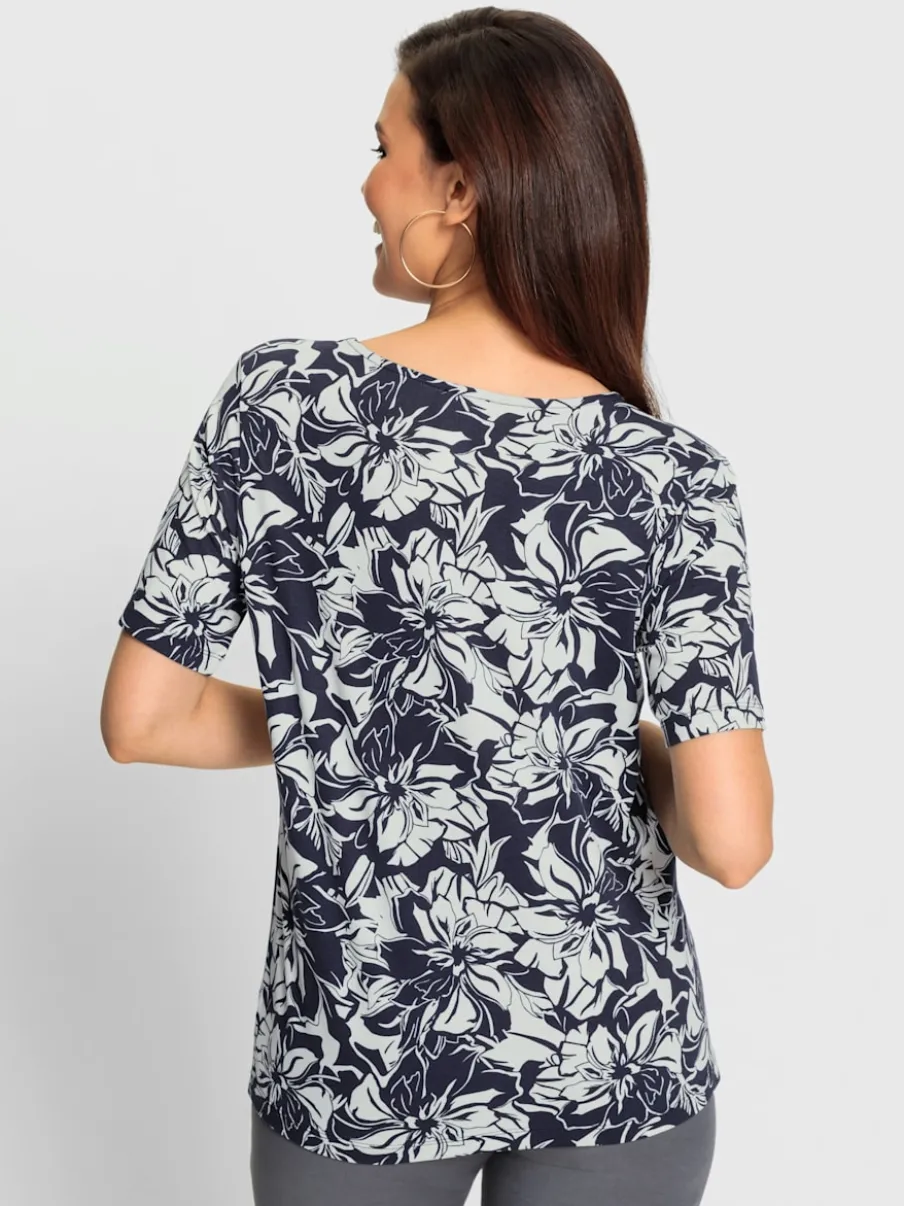 T-shirt à manches courtes à imprimé floral en viscose