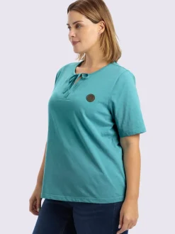 T-shirt à manches courtes lien à nouer à l'encolure