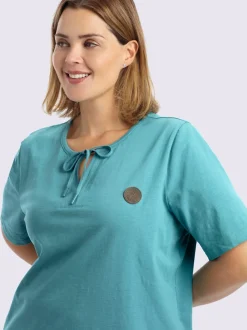 T-shirt à manches courtes lien à nouer à l'encolure