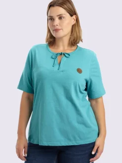 T-shirt à manches courtes lien à nouer à l'encolure