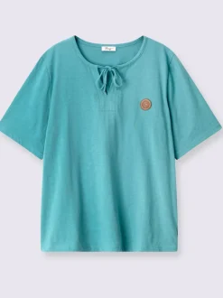 T-shirt à manches courtes lien à nouer à l'encolure