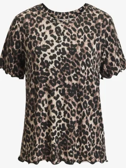 T-shirt à manches courtes à l'imprimé léopard tendance
