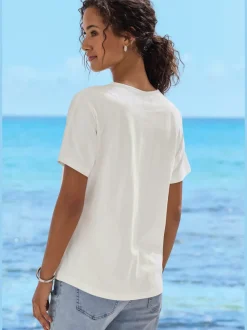 T-shirt à manches courtes pierres brillantes