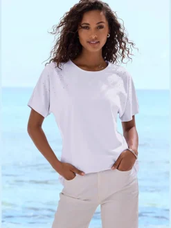 T-shirt à manches courtes pierres brillantes