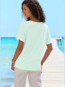 T-shirt à manches courtes pierres brillantes