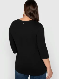 T-shirt à manches 3/4 encolure en v affinante