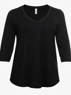 T-shirt à manches 3/4 encolure en v affinante