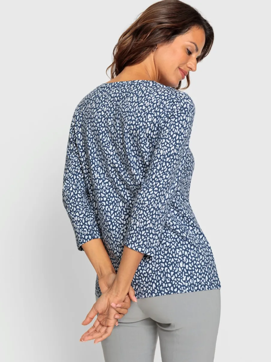 T-shirt à manches 3/4 en coton avec motif minimaliste