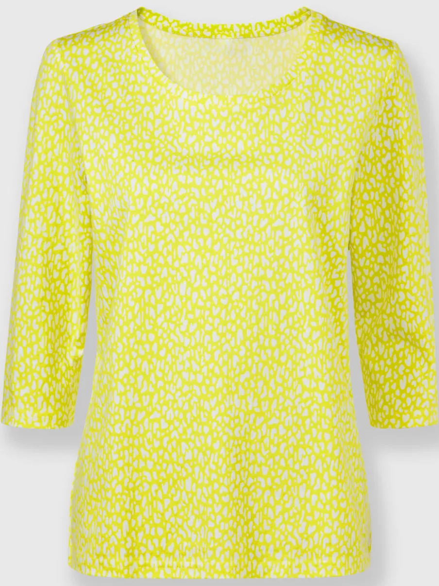 T-shirt à manches 3/4 en coton avec motif minimaliste