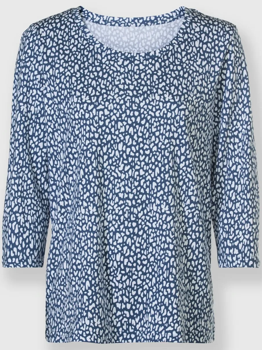 T-shirt à manches 3/4 en coton avec motif minimaliste