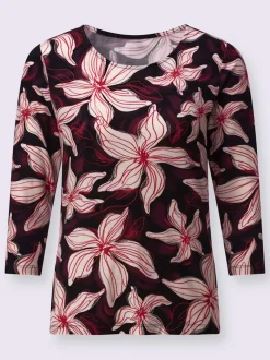T-shirt à manches 3/4 en lyocell à motif floral
