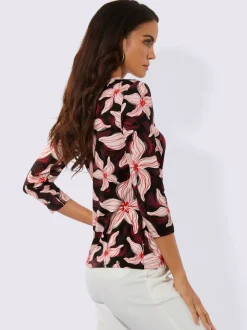 T-shirt à manches 3/4 en lyocell à motif floral