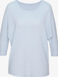 T-shirt à manches 3/4 en matière gaufrée légère