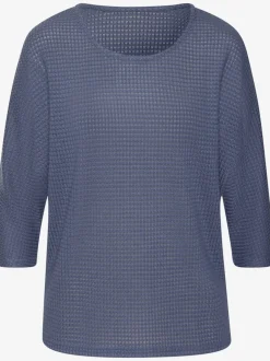 T-shirt à manches 3/4 en matière gaufrée légère