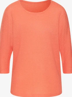 T-shirt à manches 3/4 en matière gaufrée légère