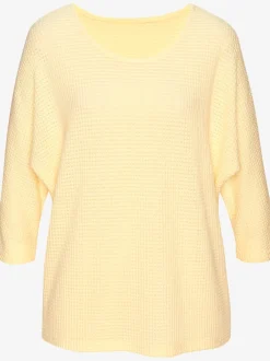 T-shirt à manches 3/4 en matière gaufrée légère