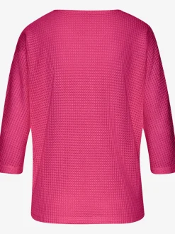 T-shirt à manches 3/4 en matière gaufrée légère