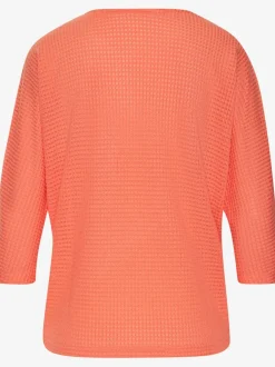 T-shirt à manches 3/4 en matière gaufrée légère