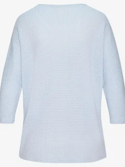 T-shirt à manches 3/4 en matière gaufrée légère