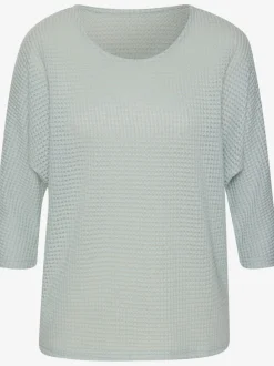T-shirt à manches 3/4 en matière gaufrée légère