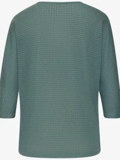 T-shirt à manches 3/4 en matière gaufrée légère