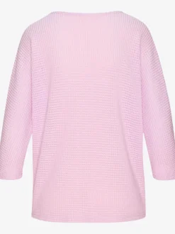 T-shirt à manches 3/4 en matière gaufrée légère